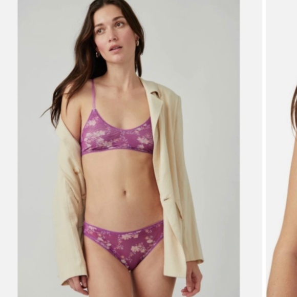 FP Intimatley Set Floral Pink Botanical Eggplant Blue Pic Panty Bikini Brief XL - Picture 6 of 13